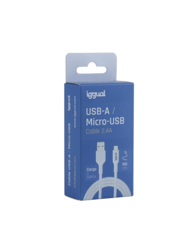 iggual IGG316931 cable USB USB 2.0 1 m USB A Micro-USB A Blanco