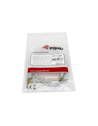 Equip 128356 Cable USB 3.2 Gen 2 C a C, M M, 1,0m, PD 100W , 4K 60Hz, 10Gbps, Blanco