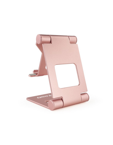TooQ Soporte de sobremesa ajustable para teléfono   tablet hasta 10”, Rosa Velvet