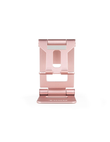 TooQ Soporte de sobremesa ajustable para teléfono   tablet hasta 10”, Rosa Velvet