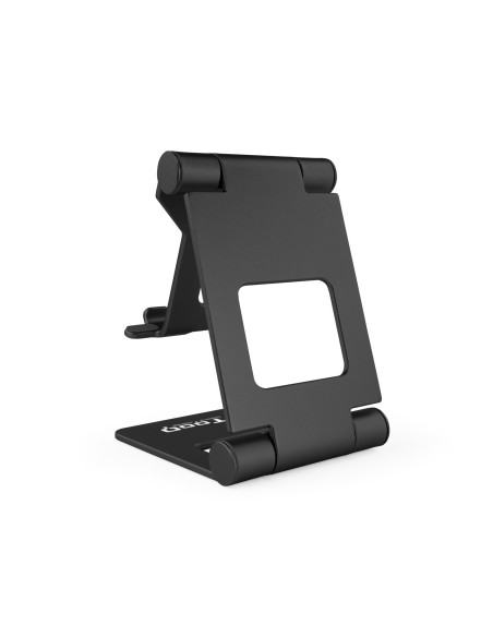 TooQ Soporte de sobremesa ajustable para teléfono   tablet hasta 10”, Negro