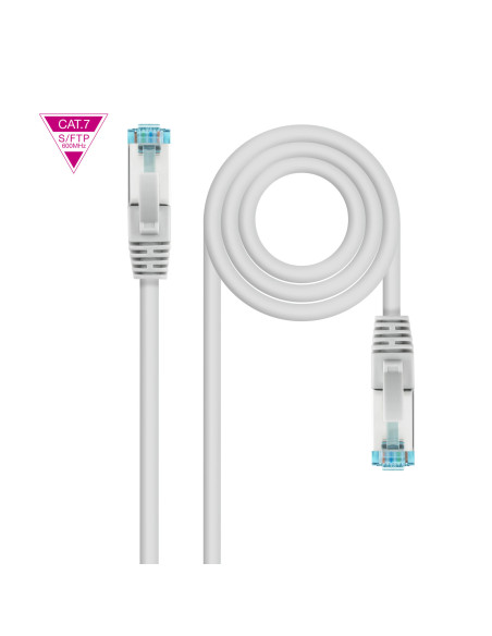 Nanocable Cable de Red Cat.7 600MHZ LSZH SFTP PIMF AWG26, Gris, 50 cm