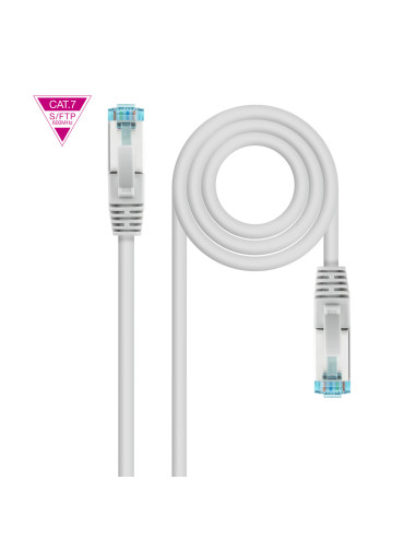 Nanocable Cable de Red Cat.7 600MHZ LSZH SFTP PIMF AWG26, Gris, 1 m