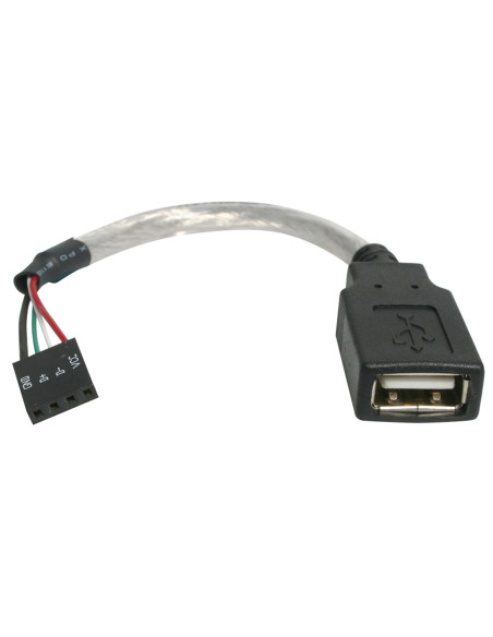 StarTech.com Cable de 15cm Adaptador Extensor USB 2.0 a IDC 4 pines - Conector a Placa Base - Hembra a Hembra