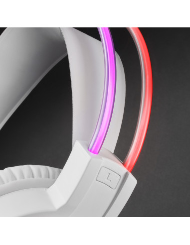 Mars Gaming MHRGBW, Auriculares Chroma RGB Flow, Micrófono Profesional, Sonido Espacial, Blanco