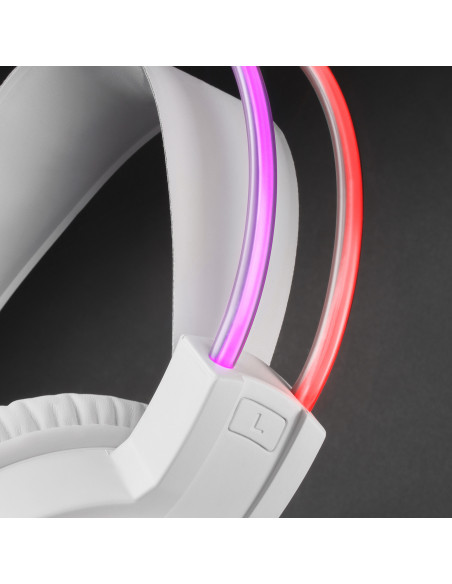 Mars Gaming MHRGBW, Auriculares Chroma RGB Flow, Micrófono Profesional, Sonido Espacial, Blanco