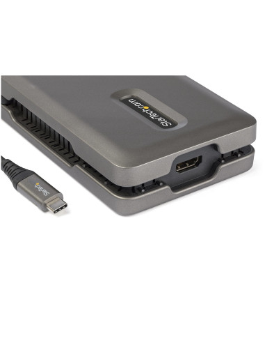 StarTech.com Adaptador Multipuertos USB-C - USB Tipo C a HDMI 2.0 4K a 60Hz - Hub Ladrón USB de 2 Puertos de 10Gbps - con PD de