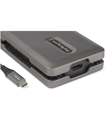 StarTech.com Adaptador Multipuertos USB-C - USB Tipo C a HDMI 2.0 4K a 60Hz - Hub Ladrón USB de 2 Puertos de 10Gbps - con PD de