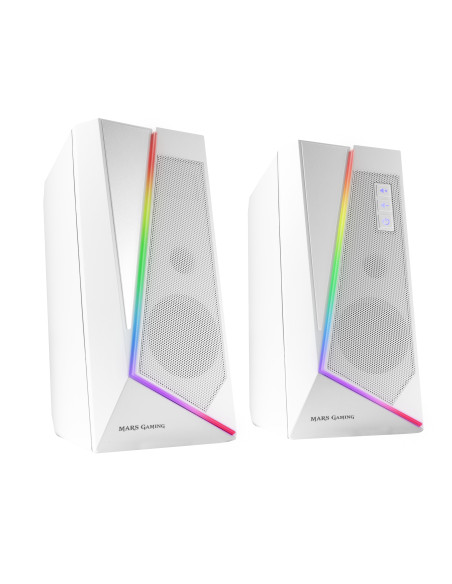 Mars Gaming ALTAVOCES 2.0 BLUETOOTH 5.0 MS7 WHITE 20W RMS ILUMINACION RGB DINAMICO PROCESADOR DSP