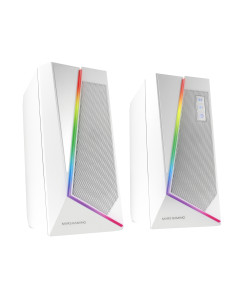 Mars Gaming ALTAVOCES 2.0 BLUETOOTH 5.0 MS7 WHITE 20W RMS ILUMINACION RGB DINAMICO PROCESADOR DSP 2