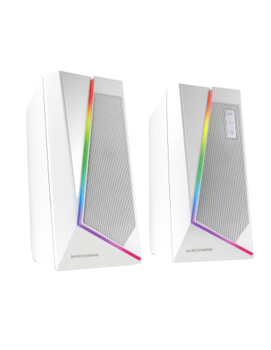 Mars Gaming ALTAVOCES 2.0 BLUETOOTH 5.0 MS7 WHITE 20W RMS ILUMINACION RGB DINAMICO PROCESADOR DSP
