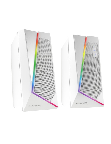 Mars Gaming ALTAVOCES 2.0 BLUETOOTH 5.0 MS7 WHITE 20W RMS ILUMINACION RGB DINAMICO PROCESADOR DSP