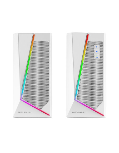 Mars Gaming ALTAVOCES 2.0 BLUETOOTH 5.0 MS7 WHITE 20W RMS ILUMINACION RGB DINAMICO PROCESADOR DSP