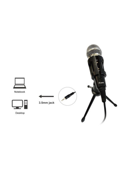 Equip 245341 micrófono Negro Micrófono de superficie para mesa