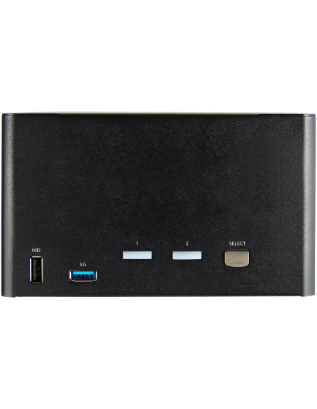 StarTech.com Switch Conmutador KVM de 2 Puertos DisplayPort 1.2 para 4 Monitores - DP HDR UHD 4K de 60Hz - Hub Ladrón de 2