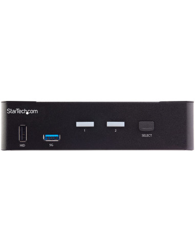 StarTech.com Switch Conmutador KVM de 2 Puertos HDMI 2.0 4K para 1 Monitor - Vídeo de 4K y 60Hz Ultra HD - HDR - Hub Ladrón USB
