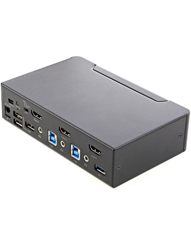 StarTech.com Switch Conmutador KVM de 2 Puertos HDMI 2.0 4K para 1 Monitor - Vídeo de 4K y 60Hz Ultra HD - HDR - Hub Ladrón USB