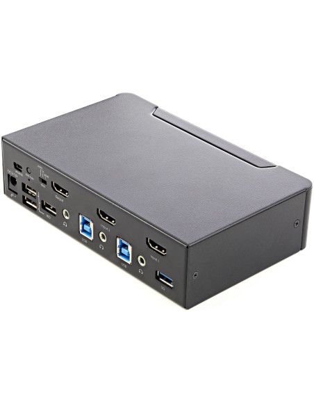 StarTech.com Switch Conmutador KVM de 2 Puertos HDMI 2.0 4K para 1 Monitor - Vídeo de 4K y 60Hz Ultra HD - HDR - Hub Ladrón USB