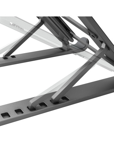AISENS Soporte De Sobremesa Ajustable Para Portatil   Tablet, Gris Oscuro