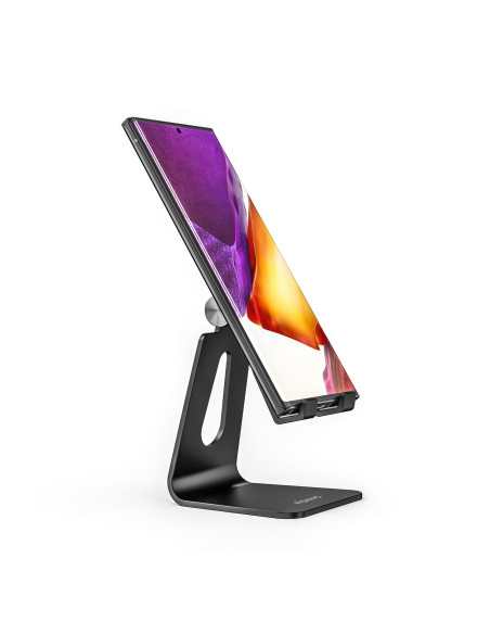 AISENS Soporte De Sobremesa Tamaño M Ajustable (1 Pivote) Para Movil   Tablet, Negro