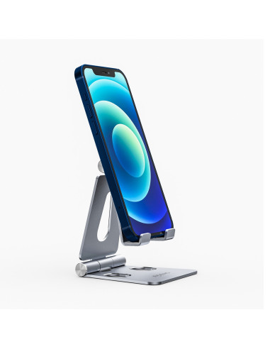 AISENS Soporte De Sobremesa Tamaño M Ajustable (2 Pivotes) Para Movil   Tablet, Plata