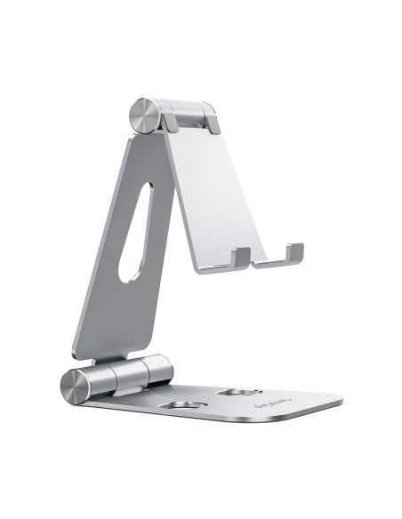 AISENS Soporte De Sobremesa Tamaño XL Ajustable (2 Pivotes) Para Movil   Tablet, Plata