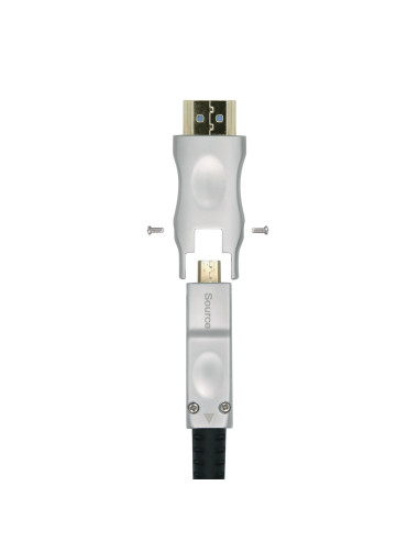 AISENS Cable HDMI V2.0 AOC Desmontable Premium Alta Velocidad   HEC 4k@60Hz 4 4 4 18Gbps, A M-D A M, Negro, 15m
