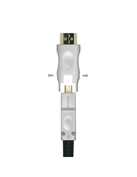AISENS Cable HDMI V2.0 AOC Desmontable Premium Alta Velocidad   HEC 4k@60Hz 4 4 4 18Gbps, A M-D A M, Negro, 40m