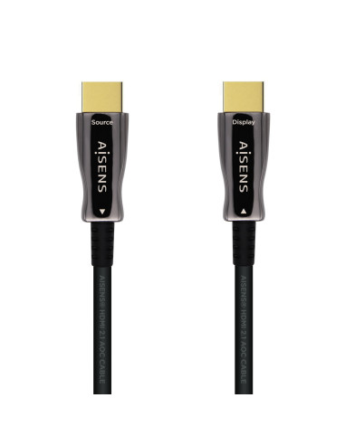 AISENS Cable HDMI V2.1 AOC Ultra Alta Velocidad   HEC 8k@60Hz 4k@120Hz 4 4 4 48Gbps, A M-A M, Negro, 40m