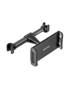 AISENS Soporte Coche Ajustable (1 Pivote) Para Reposacabezas Para Telefono   Tablet, Negro