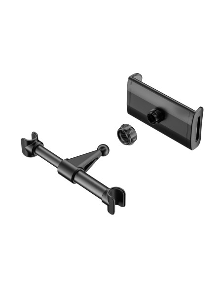 AISENS Soporte Coche Ajustable (1 Pivote) Para Reposacabezas Para Telefono   Tablet, Negro