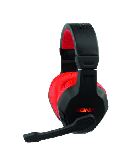 Konix Drakkar 61881187304 auricular y casco Auriculares Alámbrico Diadema Juego Negro, Rojo