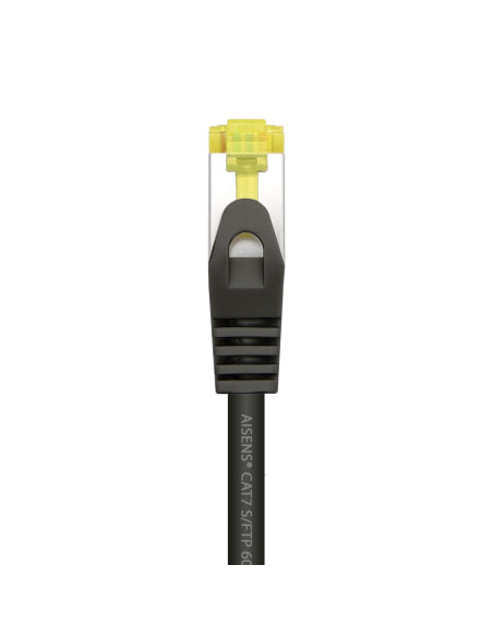 AISENS Cable De Red Latiguillo RJ45 LSZH Cat.7 600 MHz S FTP PIMF AWG26, Negro, 0.5 m