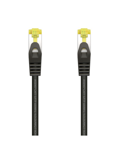 AISENS Cable De Red Latiguillo RJ45 LSZH Cat.7 600 MHz S FTP PIMF AWG26, Negro, 1.0 m