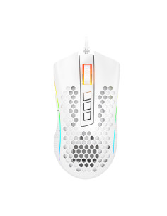 REDRAGON M988-RGB STORM ELITE WHITE, Mouse Optico HoneyComb Blanco