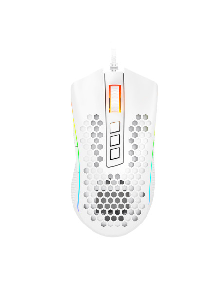 REDRAGON M988-RGB STORM ELITE WHITE, Mouse Optico HoneyComb Blanco