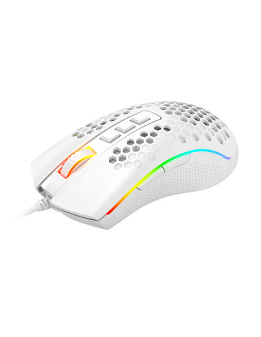 REDRAGON M988-RGB STORM ELITE WHITE, Mouse Optico HoneyComb Blanco