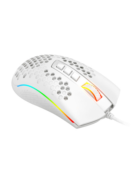 REDRAGON M988-RGB STORM ELITE WHITE, Mouse Optico HoneyComb Blanco