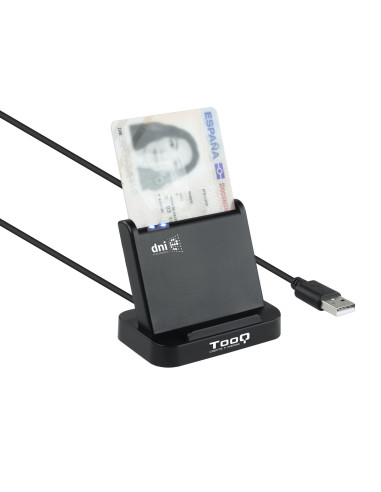 TooQ Lector de Tarjetas Inteligentes DNIe VISION USB 2.0, Negro