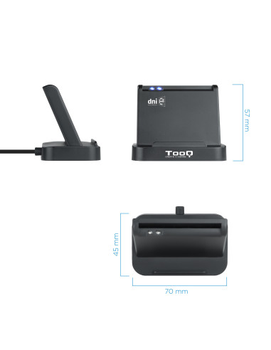 TooQ Lector de Tarjetas Inteligentes DNIe VISION USB 2.0, Negro