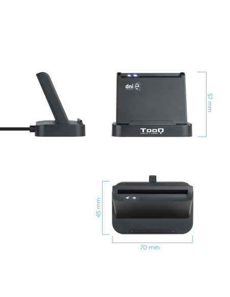 TooQ Lector de Tarjetas Inteligentes DNIe VISION USB 2.0, Negro