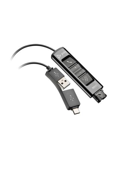 HP Poly Adaptador negro Poly DA85 USB a QD compatible con TAA