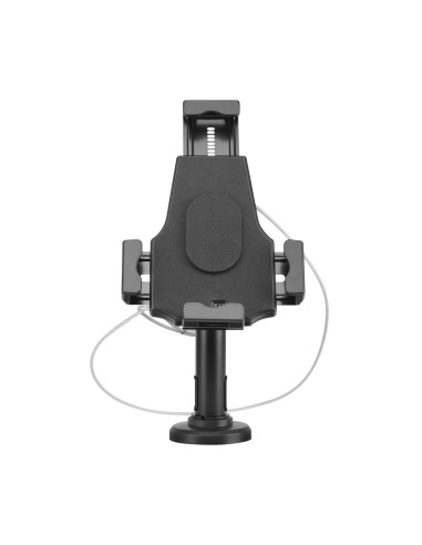 AISENS Soporte Antirobo de Sobremesa   Pared Ajustable (1 Pivote) para Tablet, Negro