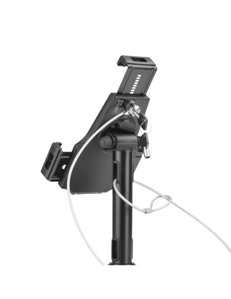 AISENS Soporte Antirobo de Sobremesa   Pared Ajustable (1 Pivote) para Tablet, Negro
