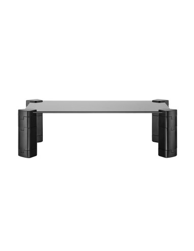 AISENS Soporte Elevador Cristal para Monitor Portátil, Negro
