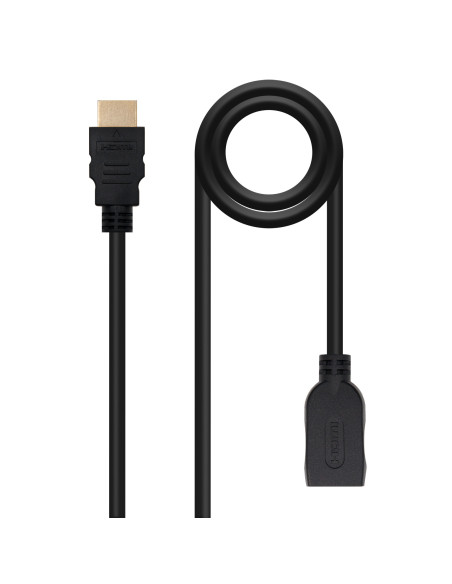Nanocable Cable HDM 2.0 Prolongador A M-A H, Negro, 3 m