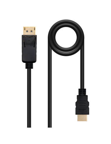 Nanocable Cable Conversor DISPLAYPORT a HDMI, DP M - HDMI M, Negro, 0.5 m