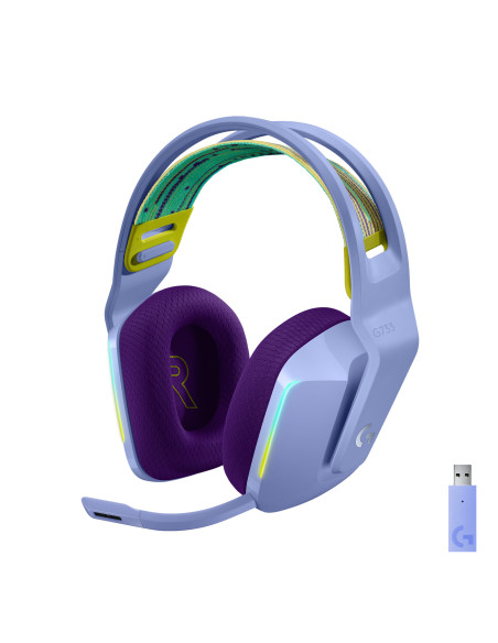 Logitech G 981-000890 auricular y casco Auriculares Inalámbrico Diadema Juego Lila