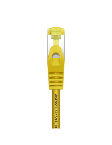 AISENS Cable De Red Latiguillo RJ45 LSZH Cat.7 600 MHz S FTP PIMF AWG26, Amarillo, 25 cm