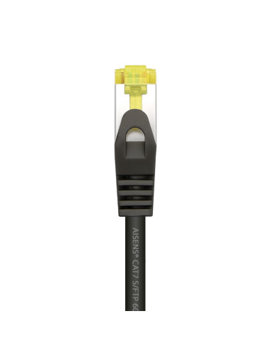 AISENS Cable De Red Latiguillo RJ45 LSZH Cat.7 600 MHz S FTP PIMF AWG26, Negro, 25 cm